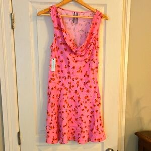 By Anthropologie Cowl-Neck Satin Mini Dress By Anthropologie